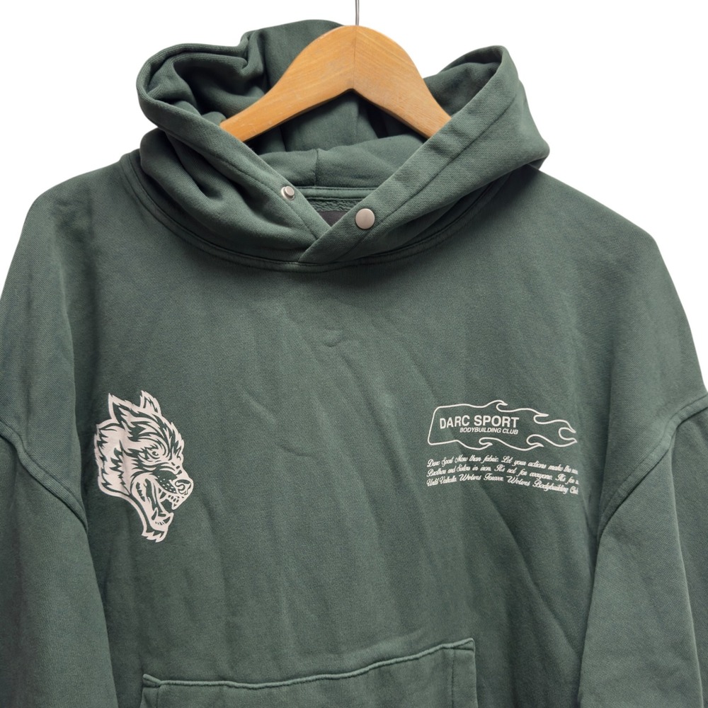 Darc Sport Men's Large Green Graphic Hoodie Bodybuilding Club Limited Sweatshirt